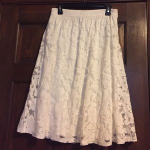 White Crocheted Midi Skirt