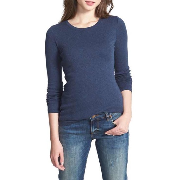 Navy Caslon Long Sleeved Tee