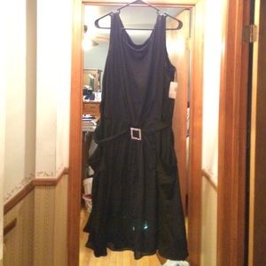 NWT Dressbarn 22W black dress with belt