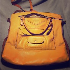 Marco buggiani leather top zip tote