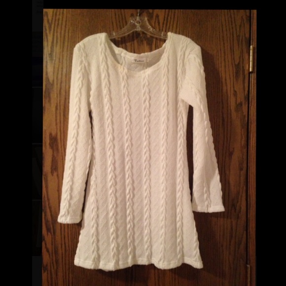 Knitted White Sweater Dress