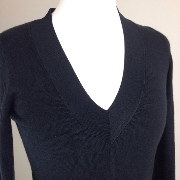 Ann Taylor Cashmere Blend Black V-neck Sweater