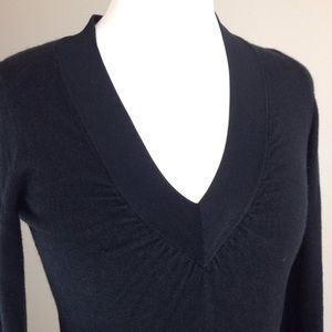 Ann Taylor Cashmere Blend Black V-neck Sweater