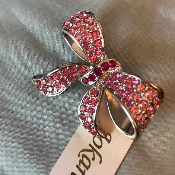 Amazing Vintage Pink Bow Jokara Brooch - Picture 2 of 4