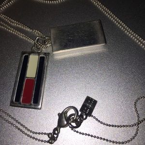 Tommy Hilfiger "tags" silver necklace