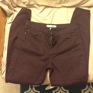 Dark maroon Topshop Moto Leigh jeans