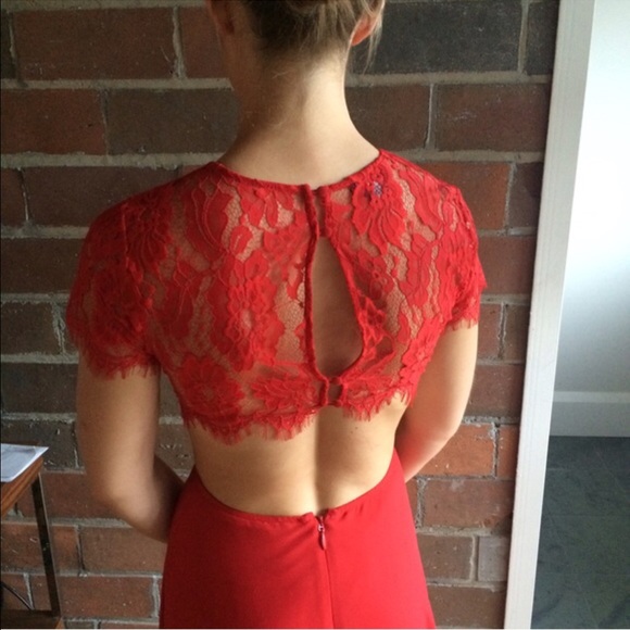 Bebe Red Silk Gown
