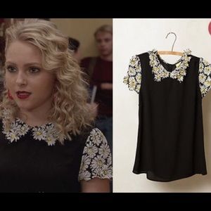 RARE Anthropologie Maeve Flutter Floral Top