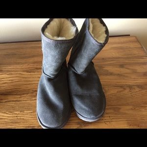Emu Suede Pull-On Mid-Shaft Boots w/Wool Lining👢