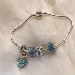 New Women's European Style Glass Charm Bracelet