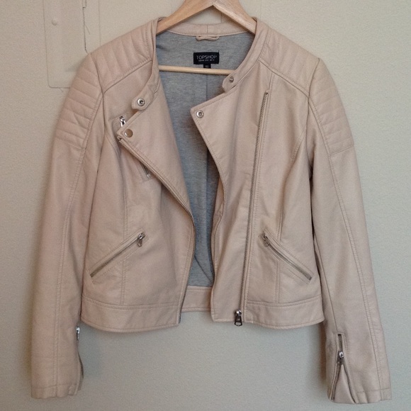 Topshop Jackets & Blazers - Topshop pink moto jacket (faux leather) flash sale