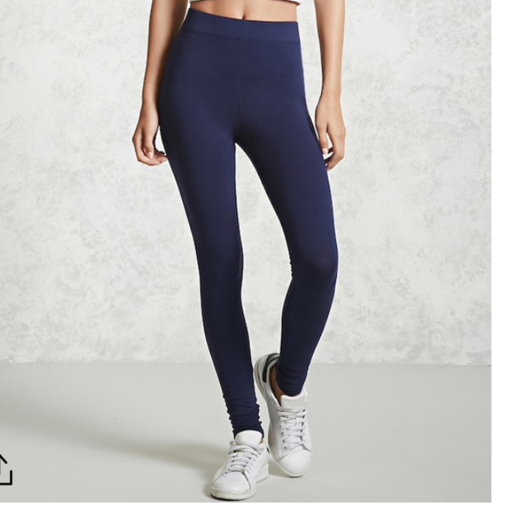 Forever 21 blue leggings. Size medium. Rarely worn - Picture 1 of 4