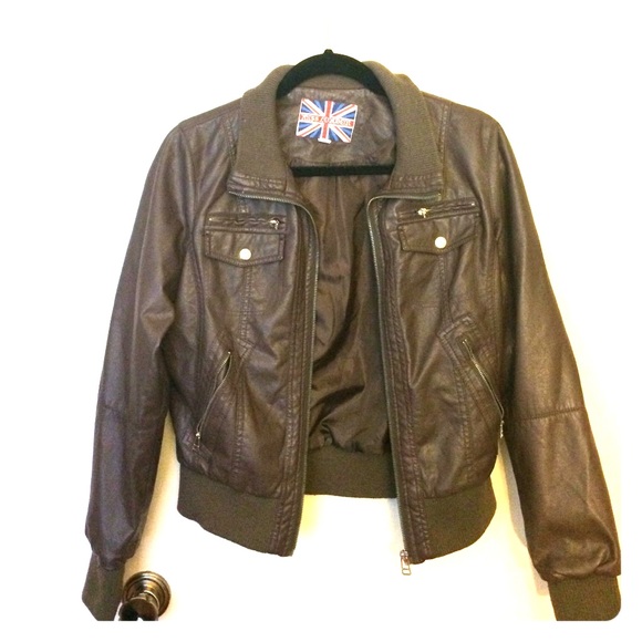 Brown leather jacket