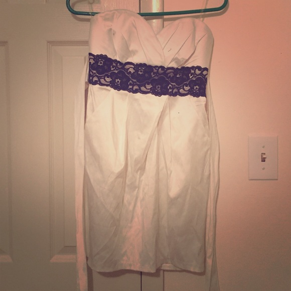 Strapless cream colored dress