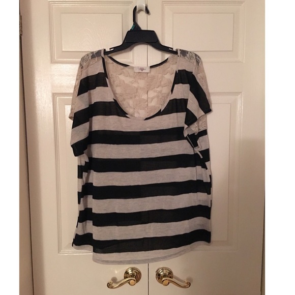 Black & Cream Striped Top