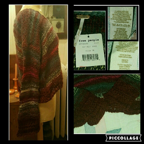 💣SOLD💥🌈 free People Chunky loose KNIT Flare Sleeve Sweater - Picture 4 of 4