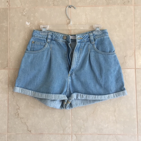 Bershka Denim High Wasited Parachute Shorts