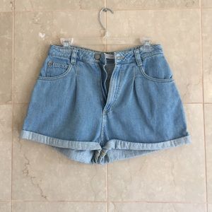Bershka Denim High Wasited Parachute Shorts
