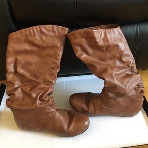 Faux Leather Riding Boots