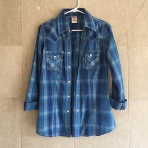 NWOT True Religion Plaid Button-Down