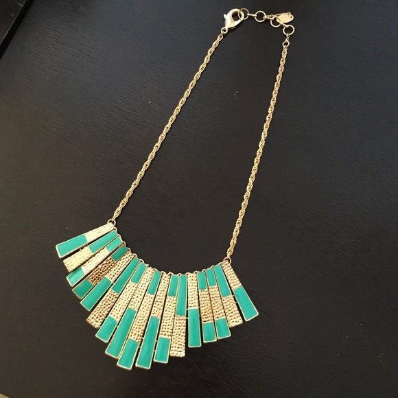 Amrita Singh Gold & Turquoise "Tina" Bib Necklace - Picture 2 of 4