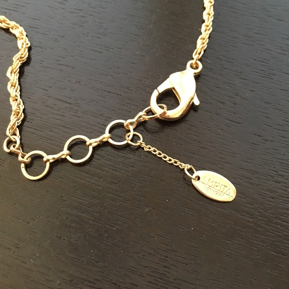 Amrita Singh Gold & Turquoise "Tina" Bib Necklace - Picture 3 of 4