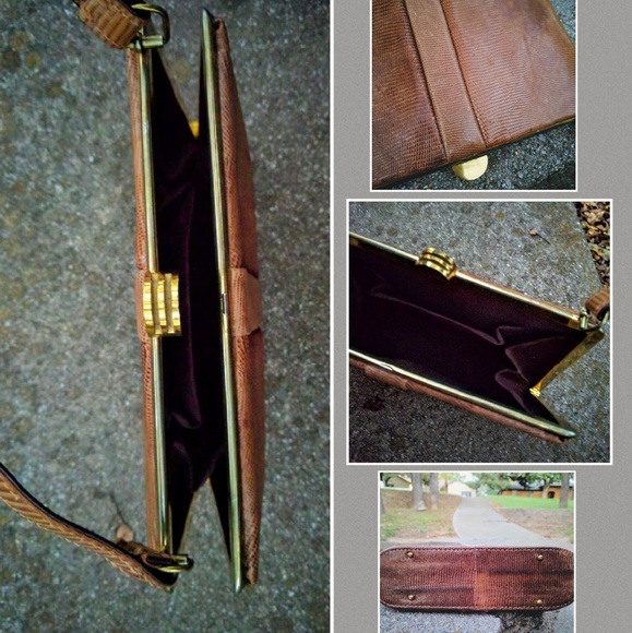 vintage exotic leather metal frame bag - Picture 4 of 4