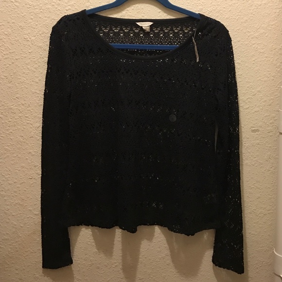 NWT-Aeropostale Crochet Black Blouse