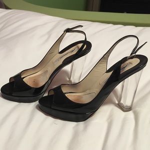 Brian Atwood sling backs with lucite heels