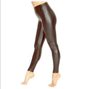 Vegan Leather Legging with Ankle Zipper