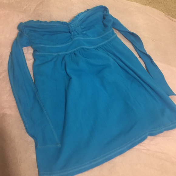 Abercrombie strapless blue babydoll top