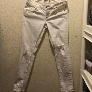 SO Juniors white ripped skinny jeans