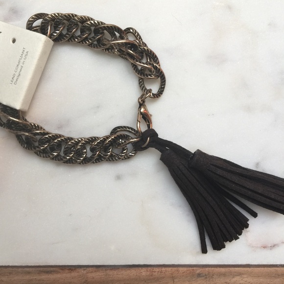 {one left} FIRM,The Tyra- Leather Tassel Bracelet - Picture 5 of 6