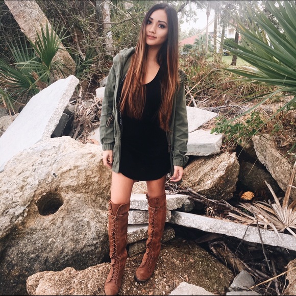 SOLD: Jeffrey Campbell Lace Up Knee High Boots