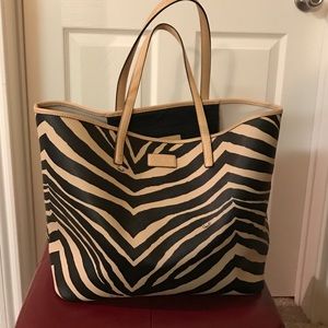 Coach large zebra tote