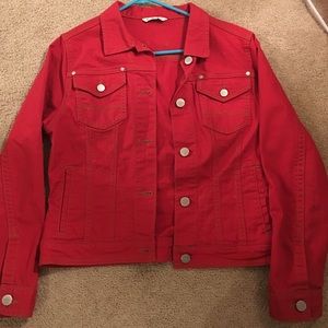 CABI Red Denim Jacket