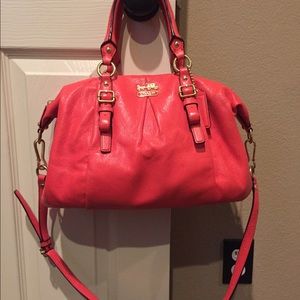 Coral Coach Handbag