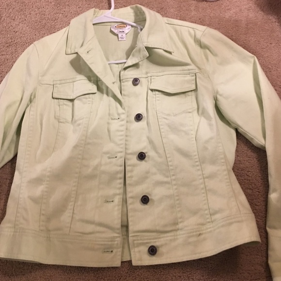 Pastel lime green Talbots Denim Jacket