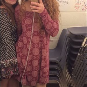 Dark Pink Pattern Dress