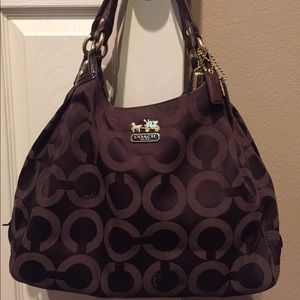 Large sized chocolate coach satchel