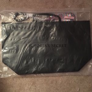 New, unopened, black VS tote, with glitter bag