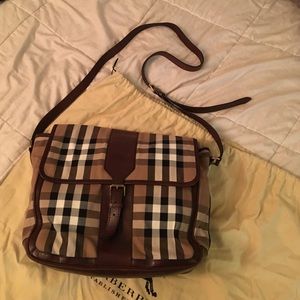 Burberry Tan Check Messenger Bag