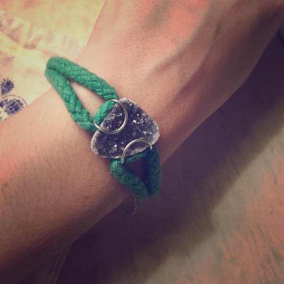 Free People rope & druzy bracelet by Kris Nations