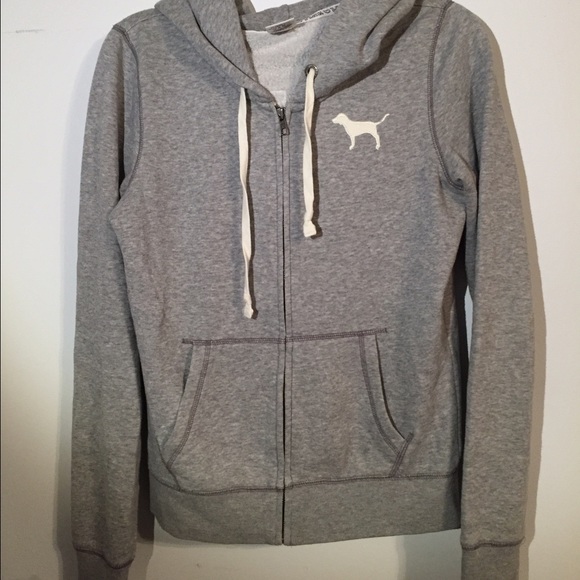 Pink gray zip sweatshirt