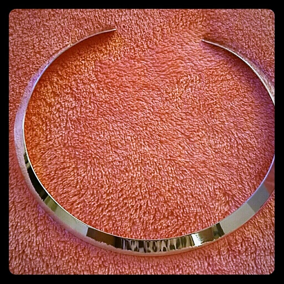 SOLID  STERLING SILVER CUFF NECKLACE - Picture 1 of 4