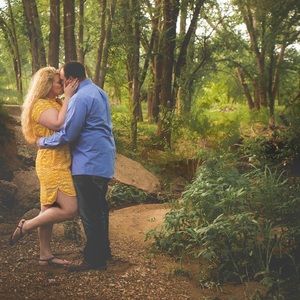 Yellow, pink, and white dress
