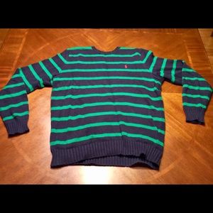 Polo/ blue and green/ Long Sleeve/ Clean