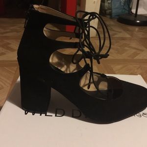 Lace up chunky heels