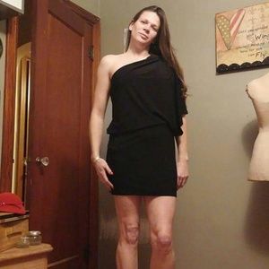 Elegant off the should black dress