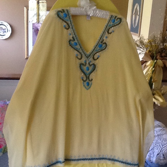 Chico yellow and aqua blue design.